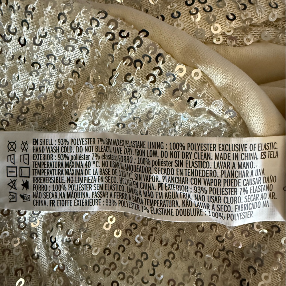 NWT Forever 21 Cream & Silver Sequin Tank Top Size 1X - Picture 4 of 4